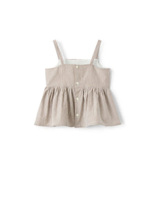 Top with Shoulder Straps in Striped Seersucker | Noce