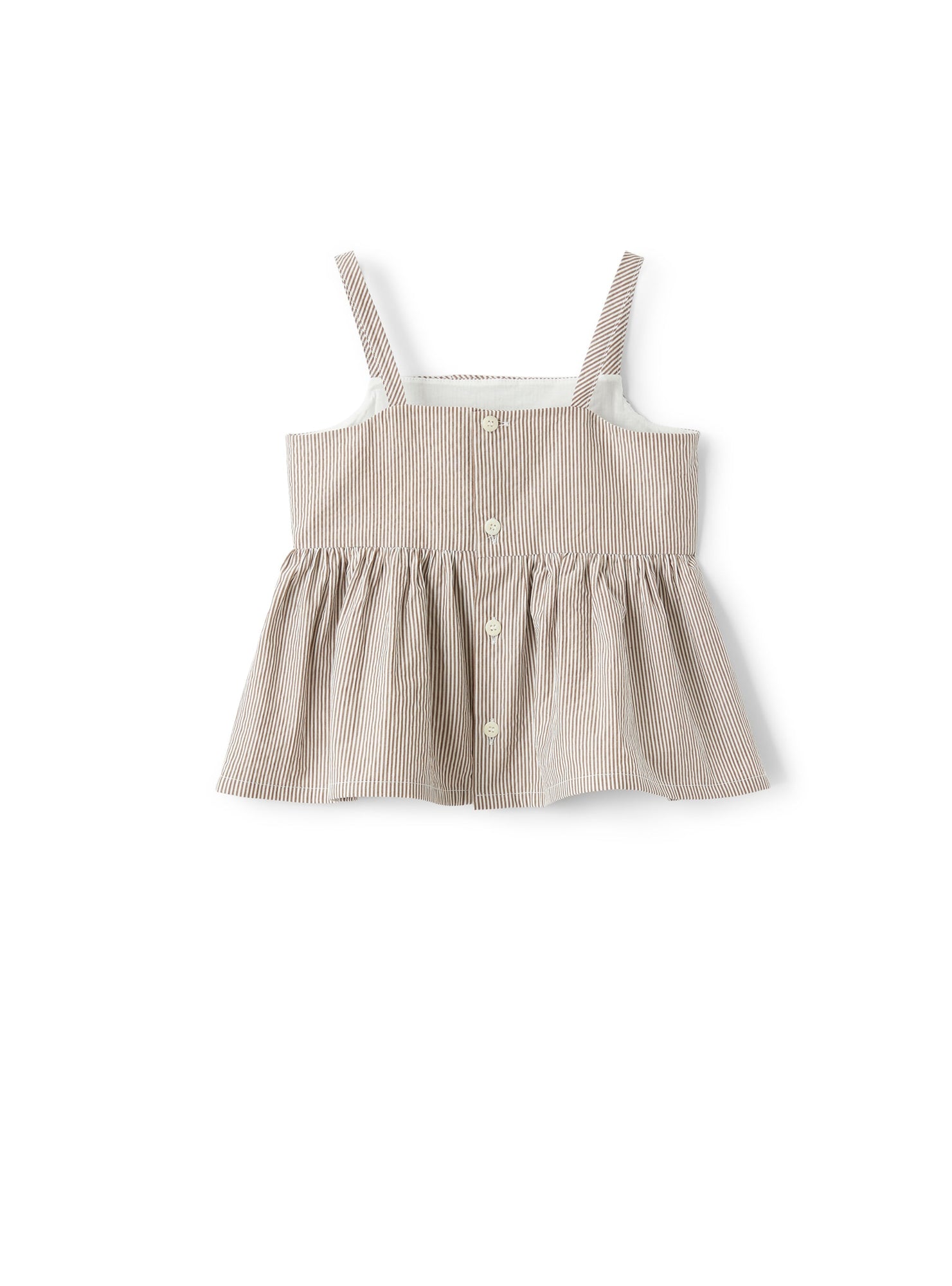 Top with Shoulder Straps in Striped Seersucker | Noce