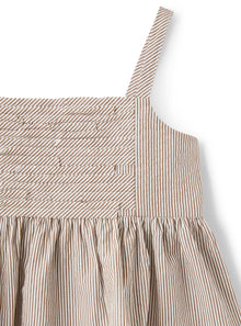 Top with Shoulder Straps in Striped Seersucker | Noce