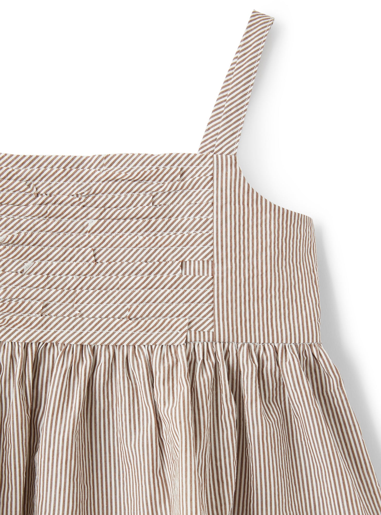 Top with Shoulder Straps in Striped Seersucker | Noce