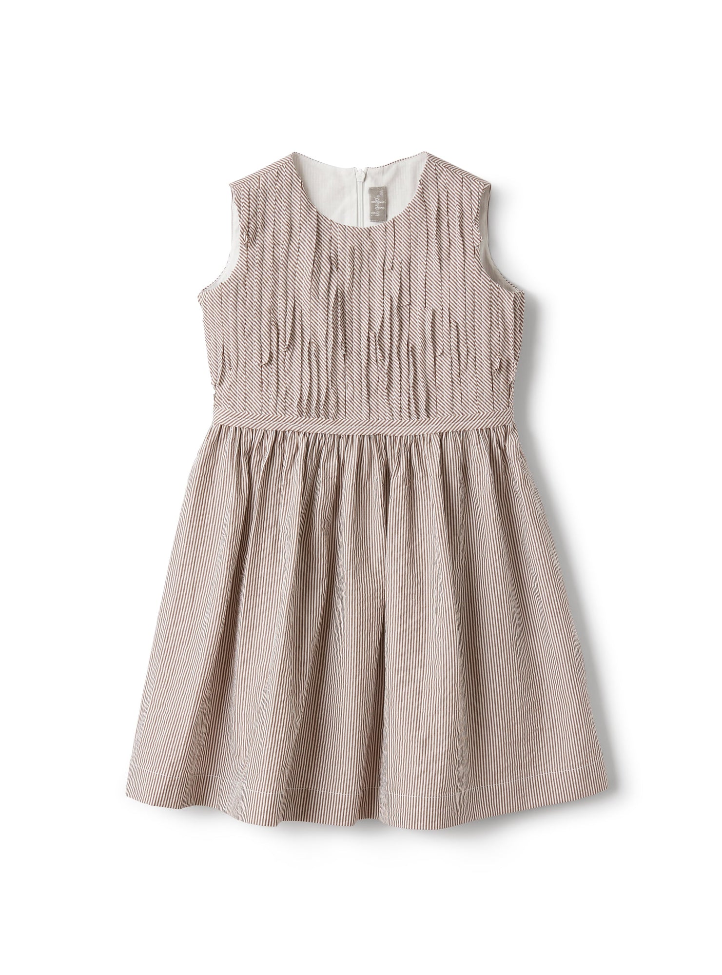 Sleeveless Dress in Striped Seersucker | Noce
