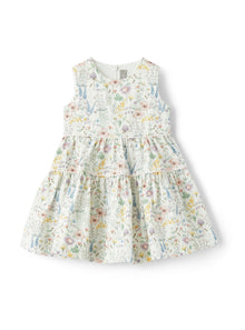 Dress in Floral-Patterned Organic Cotton | Polar Lights Green