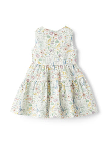 Dress in Floral-Patterned Organic Cotton | Polar Lights Green