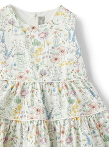 Dress in Floral-Patterned Organic Cotton | Polar Lights Green