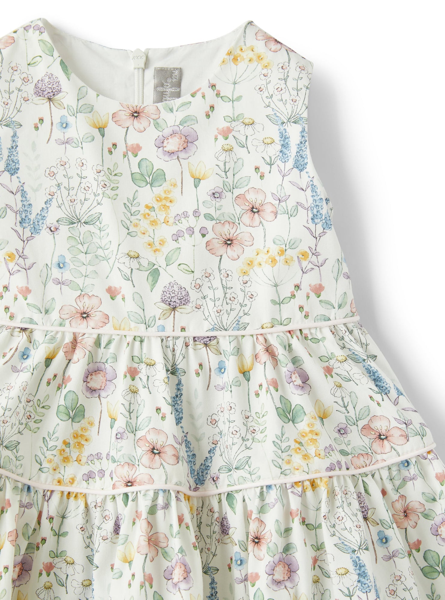 Dress in Floral-Patterned Organic Cotton | Polar Lights Green