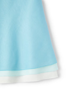 Dress in Cotton Voile with Three Tiers | Acqua/Artico