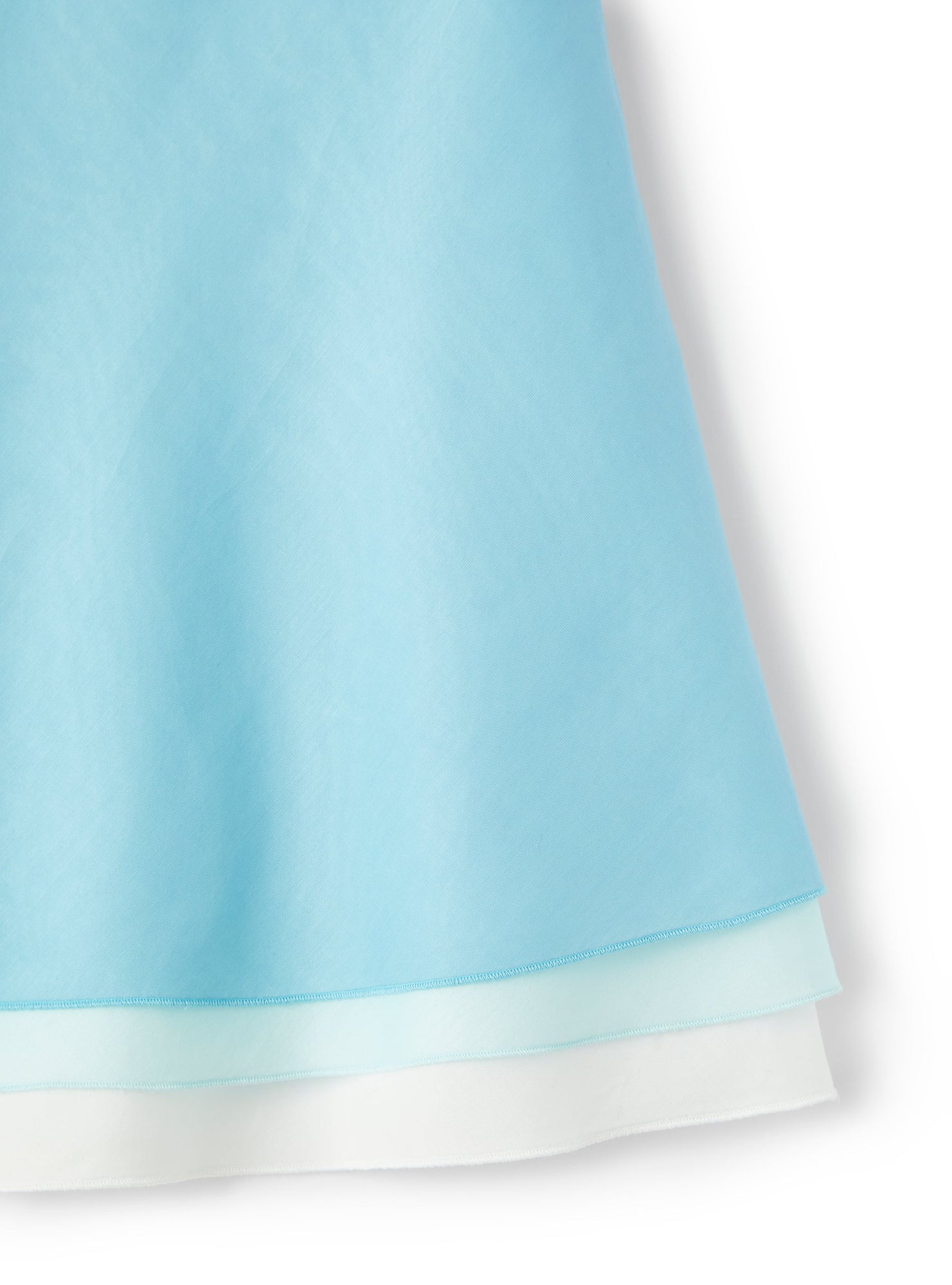 Dress in Cotton Voile with Three Tiers | Acqua/Artico