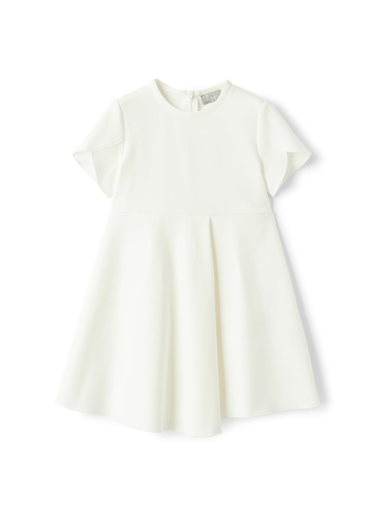 Short-Sleeve Dress in Romanite Jersey | Milk