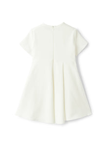 Short-Sleeve Dress in Romanite Jersey | Milk