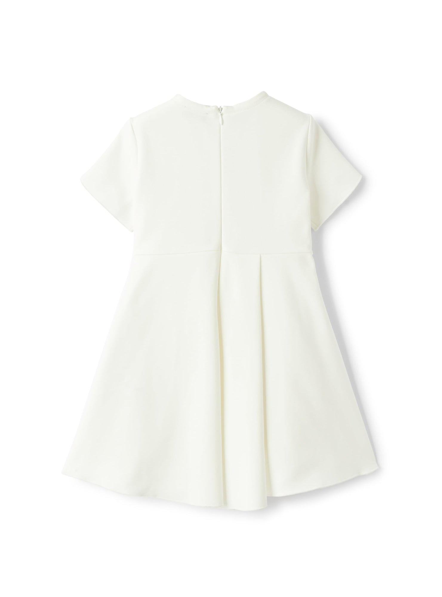 Short-Sleeve Dress in Romanite Jersey | Milk