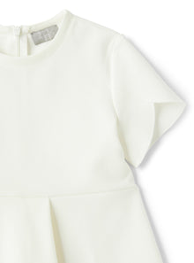 Short-Sleeve Dress in Romanite Jersey | Milk