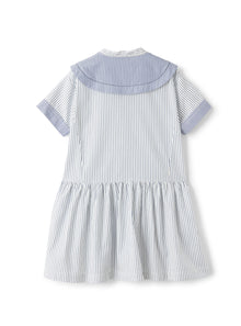 Dress in Striped Poplin | Blue Denim