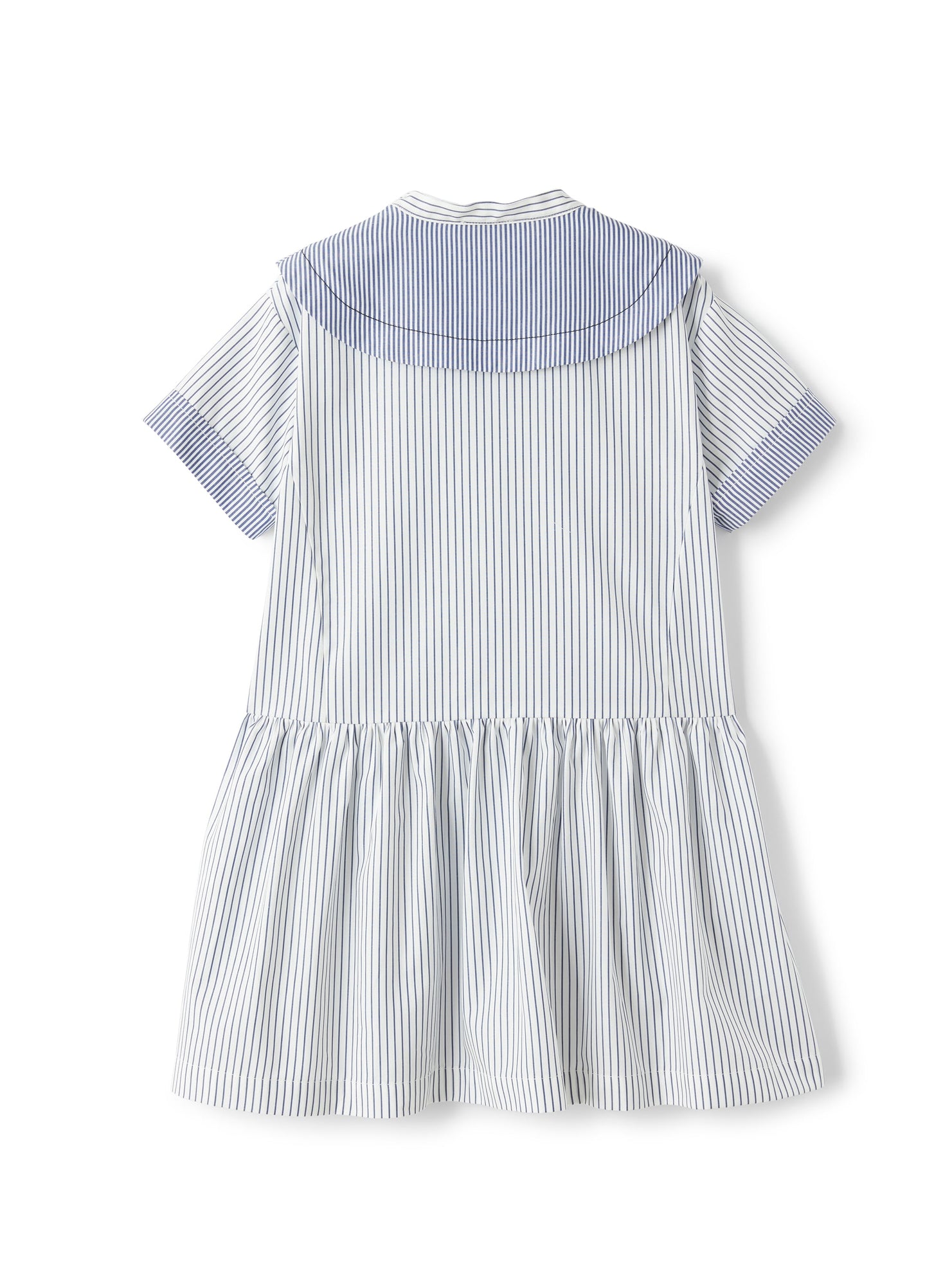 Dress in Striped Poplin | Blue Denim