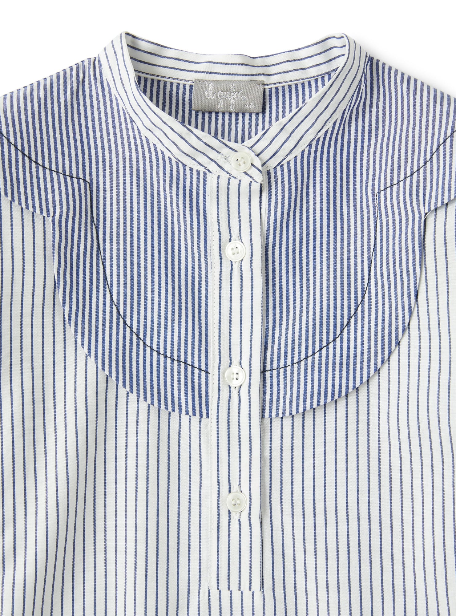 Dress in Striped Poplin | Blue Denim