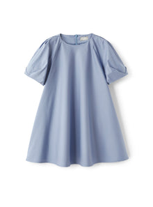 Dress in Stretch Poplin with Loose Sleeves | Powder Blue