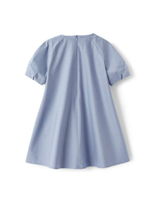 Dress in Stretch Poplin with Loose Sleeves | Powder Blue