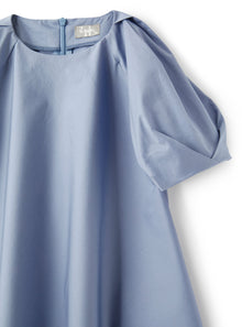 Dress in Stretch Poplin with Loose Sleeves | Powder Blue