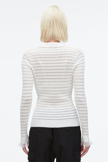 Shadow Stripe Pullover Polo | Ivory