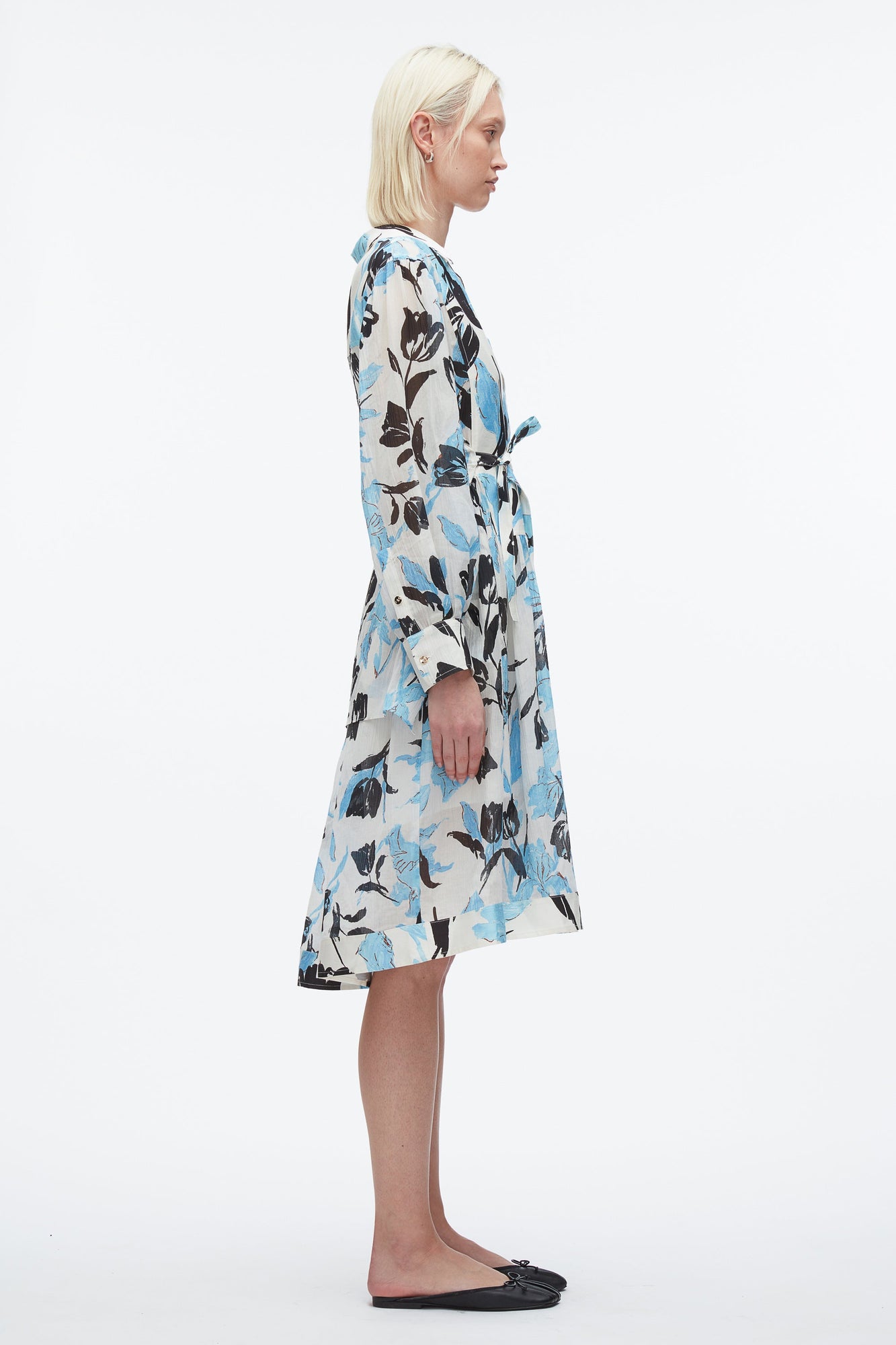 Joyful Tulip Shirt Dress | Ivory Multi