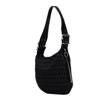 Fendi | Pre-Owned Zucchino Suede Oyster Shoulder Bag | Black