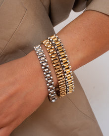 Two - toned Timepiece Bracelet | Plated Gold & Silver