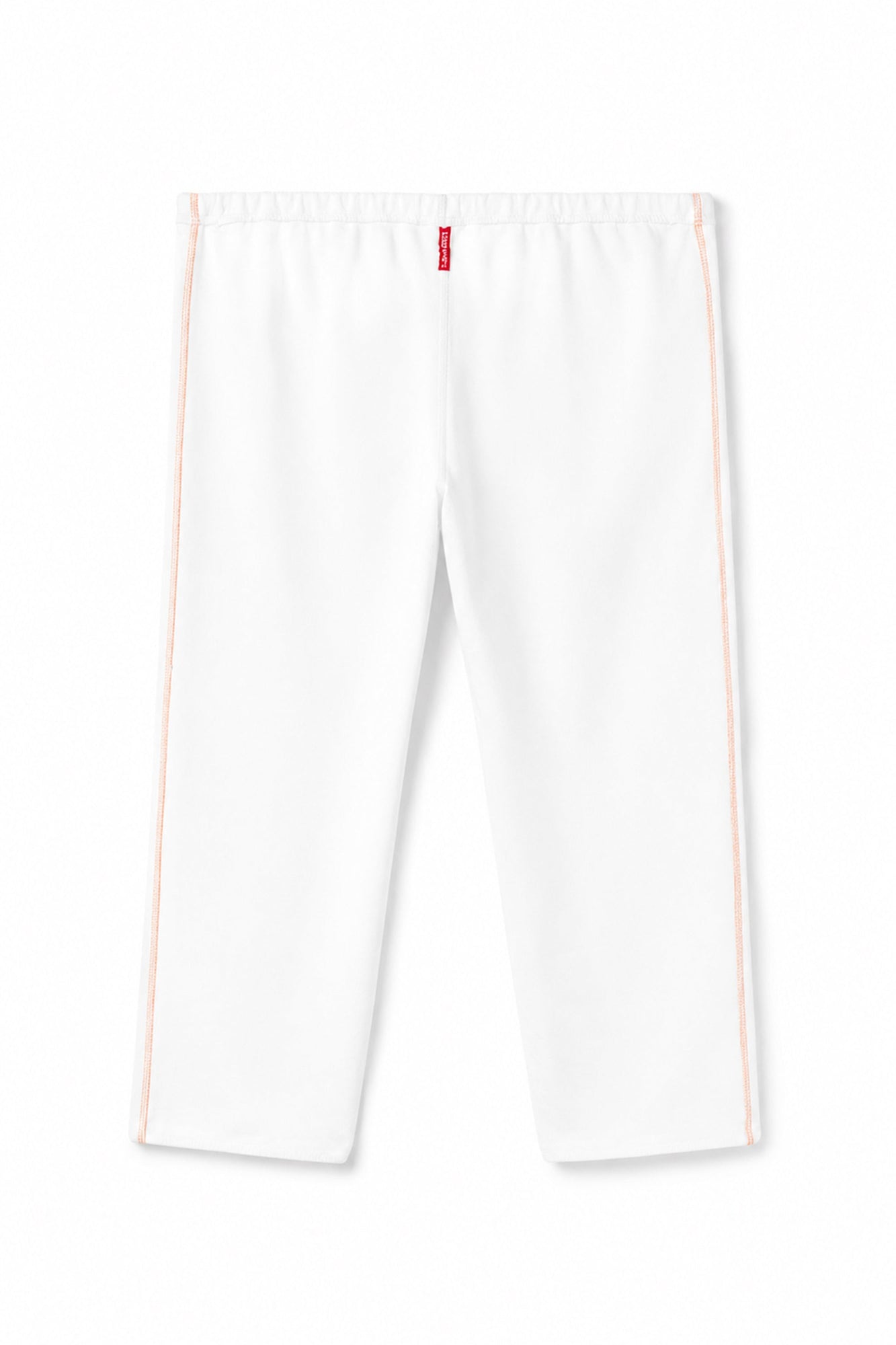Women | Vintage Orange Stitched Cropped Sweatpant | White