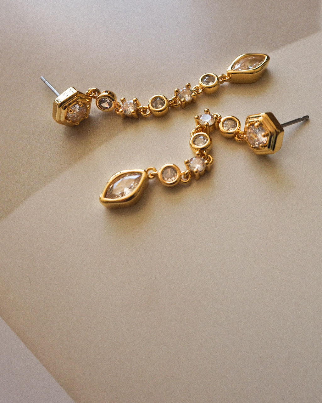 Stellar Bezel Drop Studs - Gold | Plated Gold