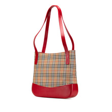 Burberry | Pre-Owned Haymarket Check Canvas Tote | Brown/Beige