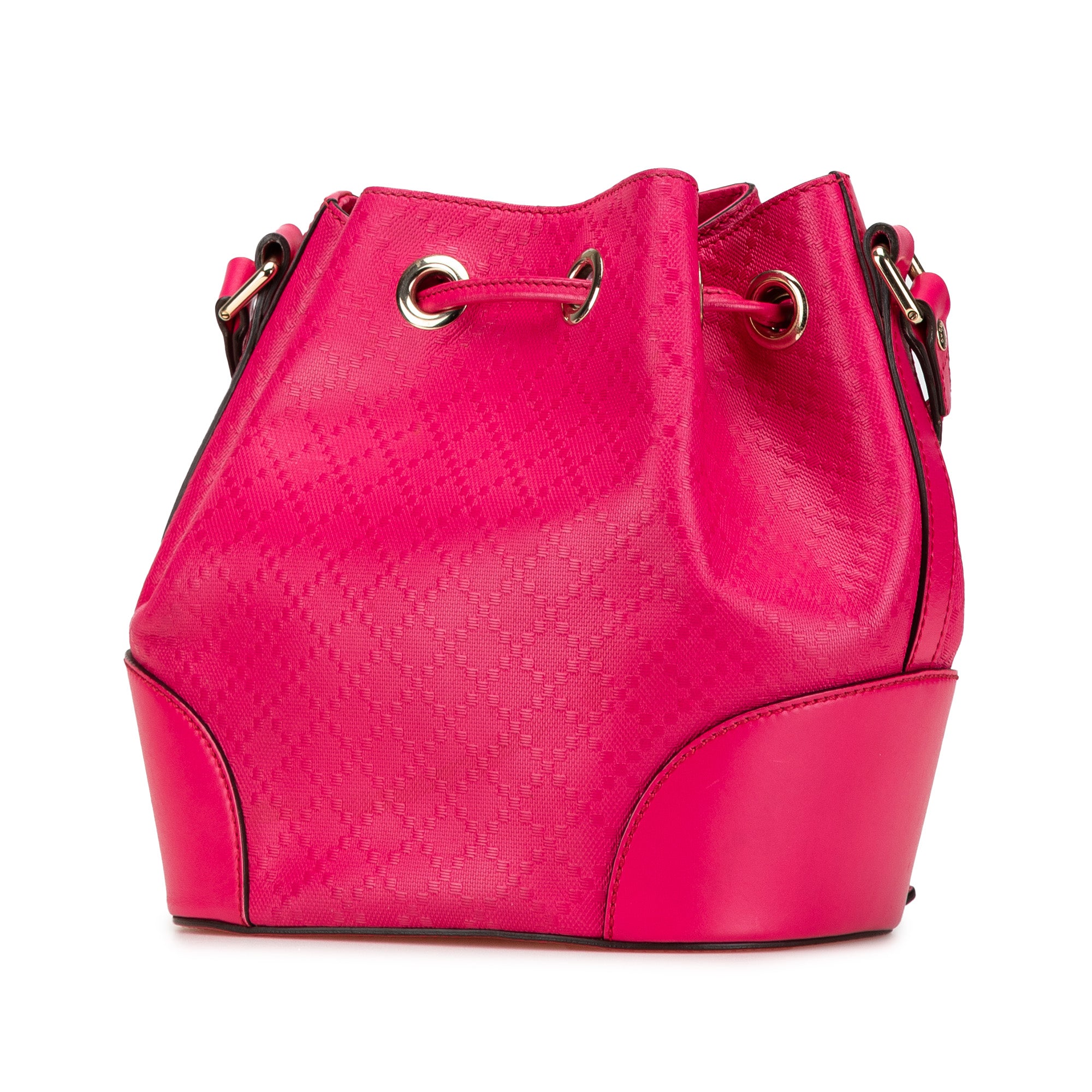 Gucci | Pre-Owned Diamante Leather Bright Bucket Bag | Pink/Hot Pink
