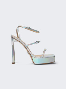 Women | Paul Andrew | Slinky Platform Sandals | Iridescent Mirror