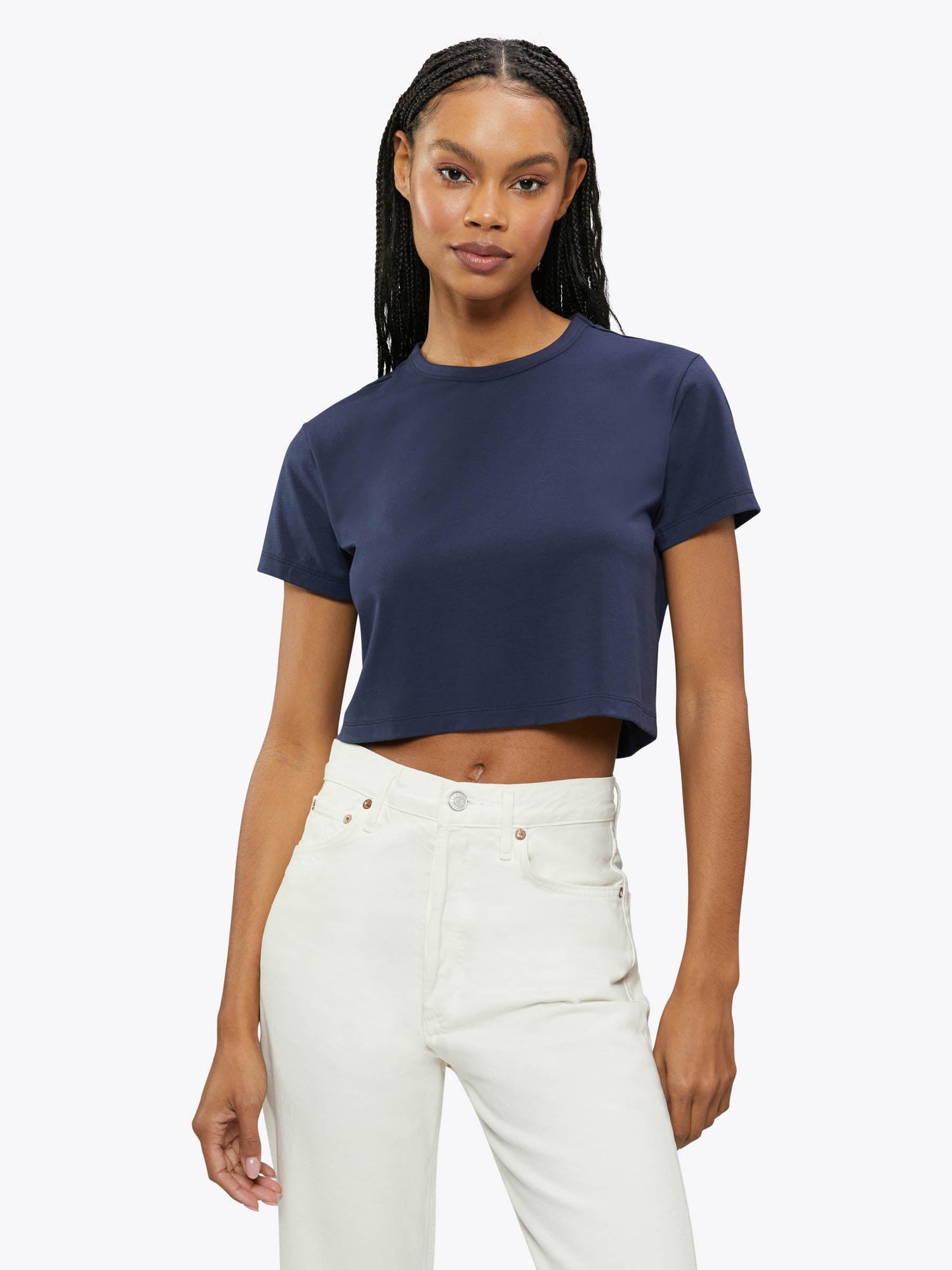 Almost Friday Tee Cropped | Pacific Blue Classic-fit PYCA Pro