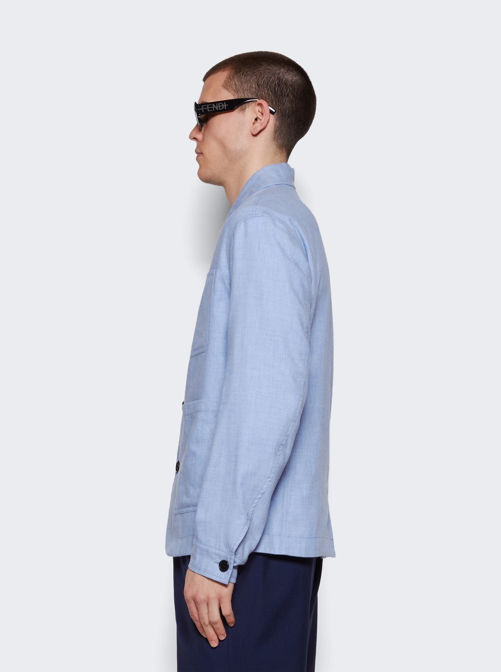 Men | Meta Campania Collective | Julian Self Lined Shirt Jacket | Chambray Blue