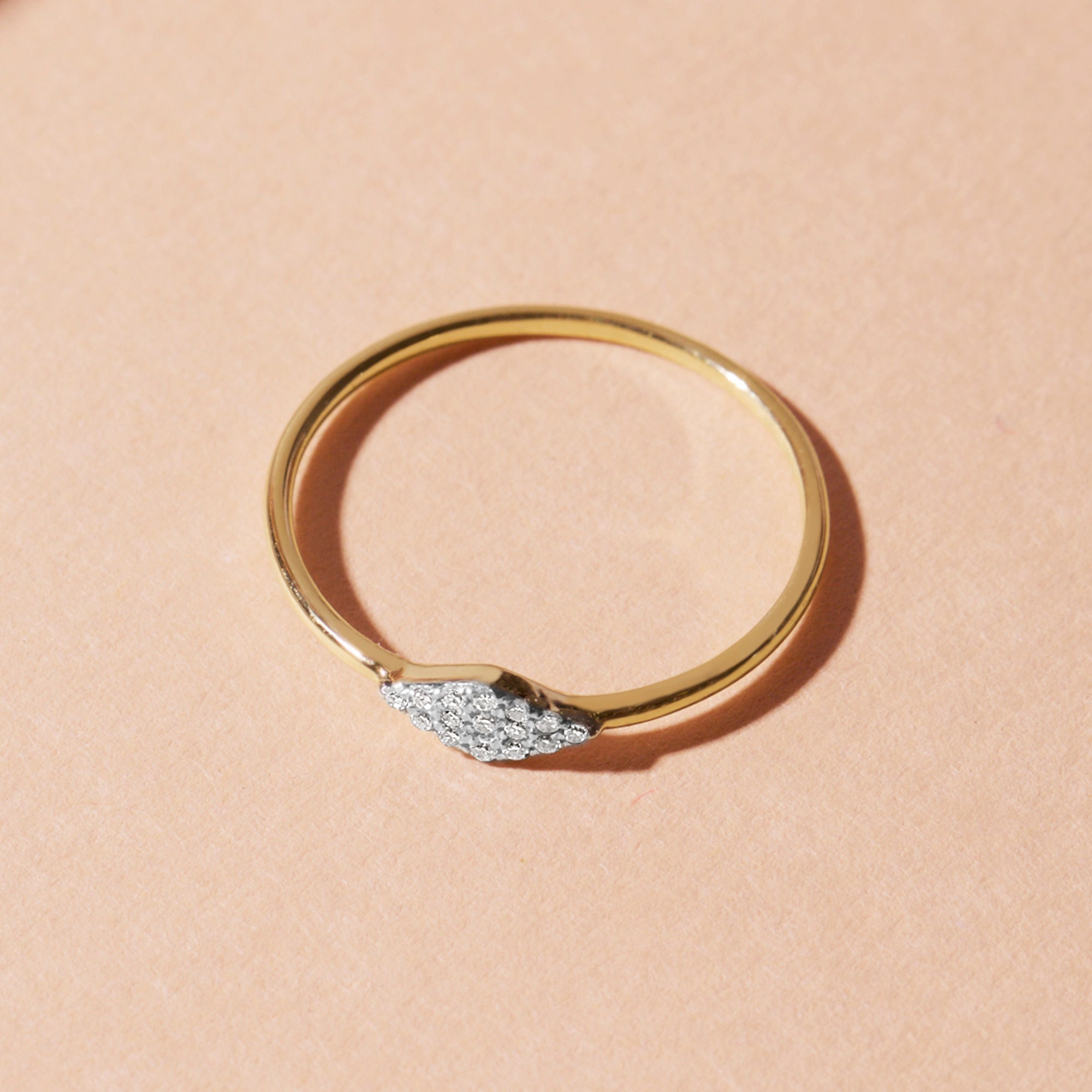 Pave Diamond Shape Ring | 10K White Gold