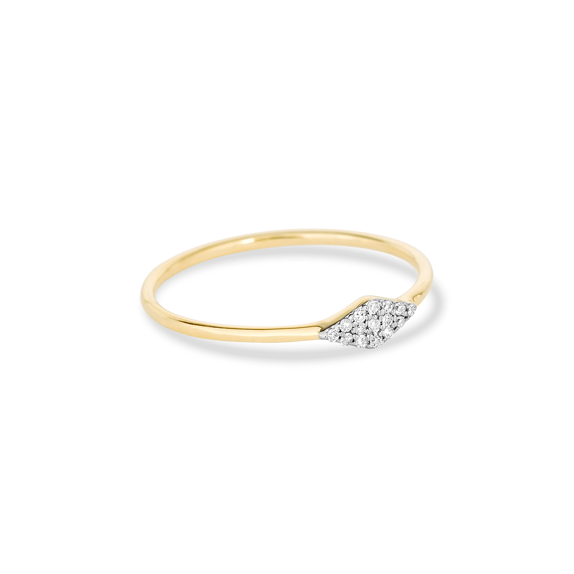 Pave Diamond Shape Ring | 10K White Gold