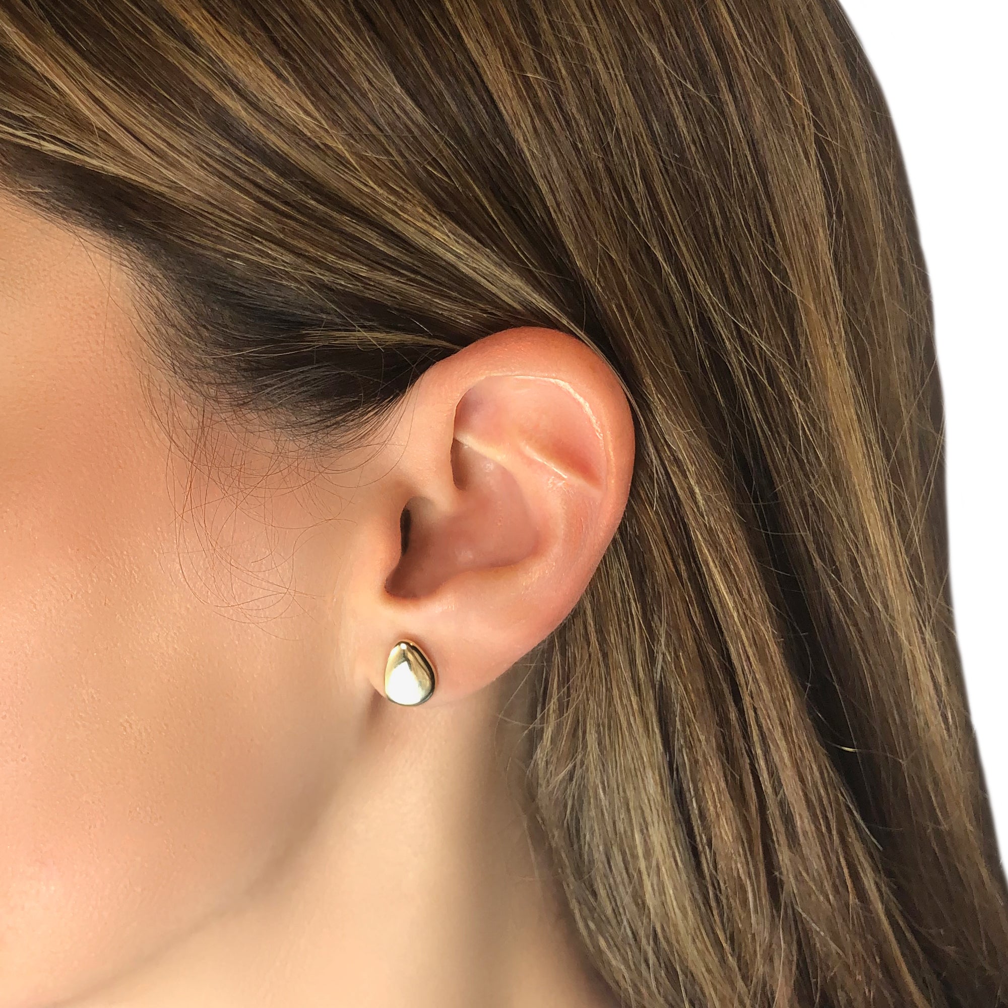 14K Gold Pebble Earrings - AMANDA PEARL