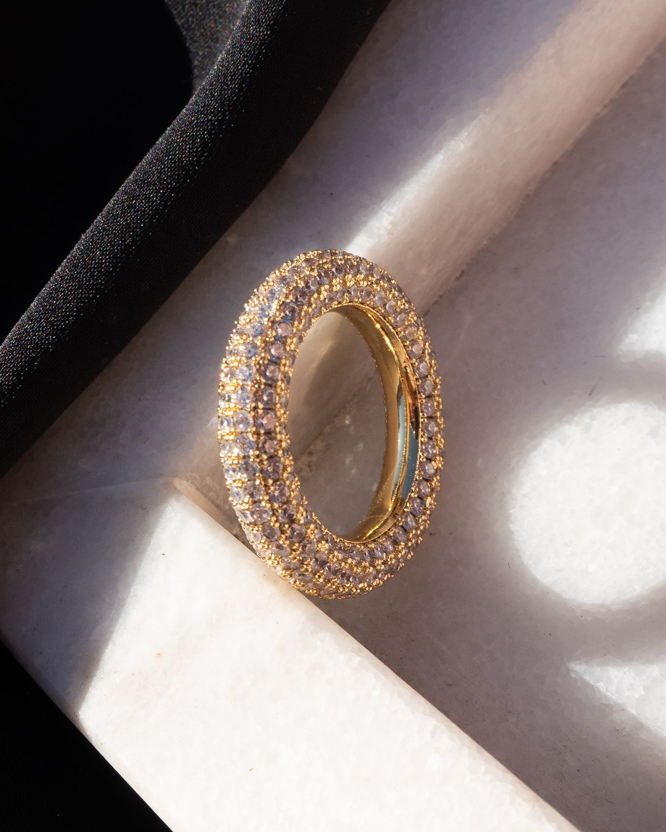 Pave Amalfi Ring | Cubic Zirconia | Gold