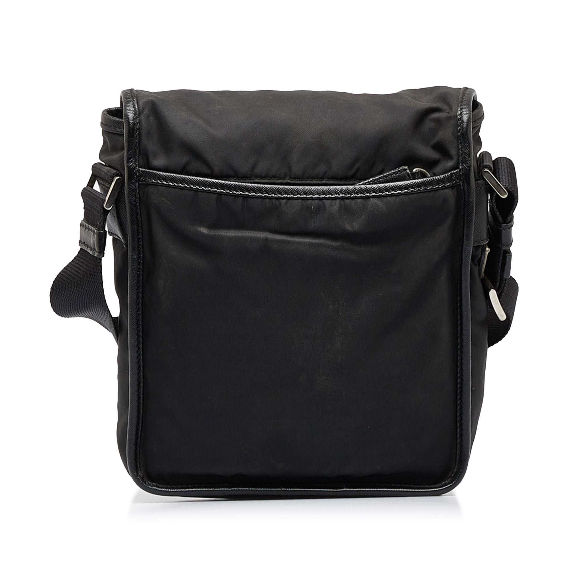 Prada | Pre-Owned Tessuto Buckle Messenger Bag - II | Black