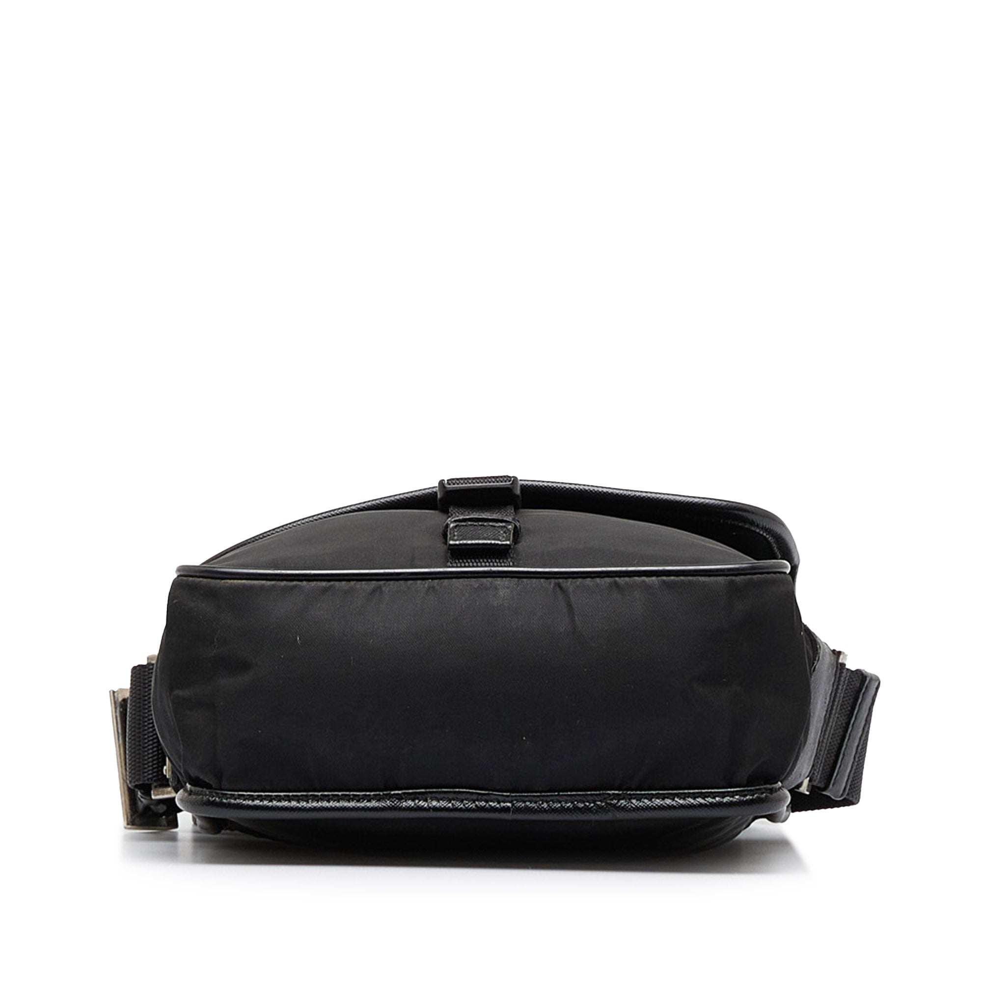 Prada | Pre-Owned Tessuto Buckle Messenger Bag - II | Black