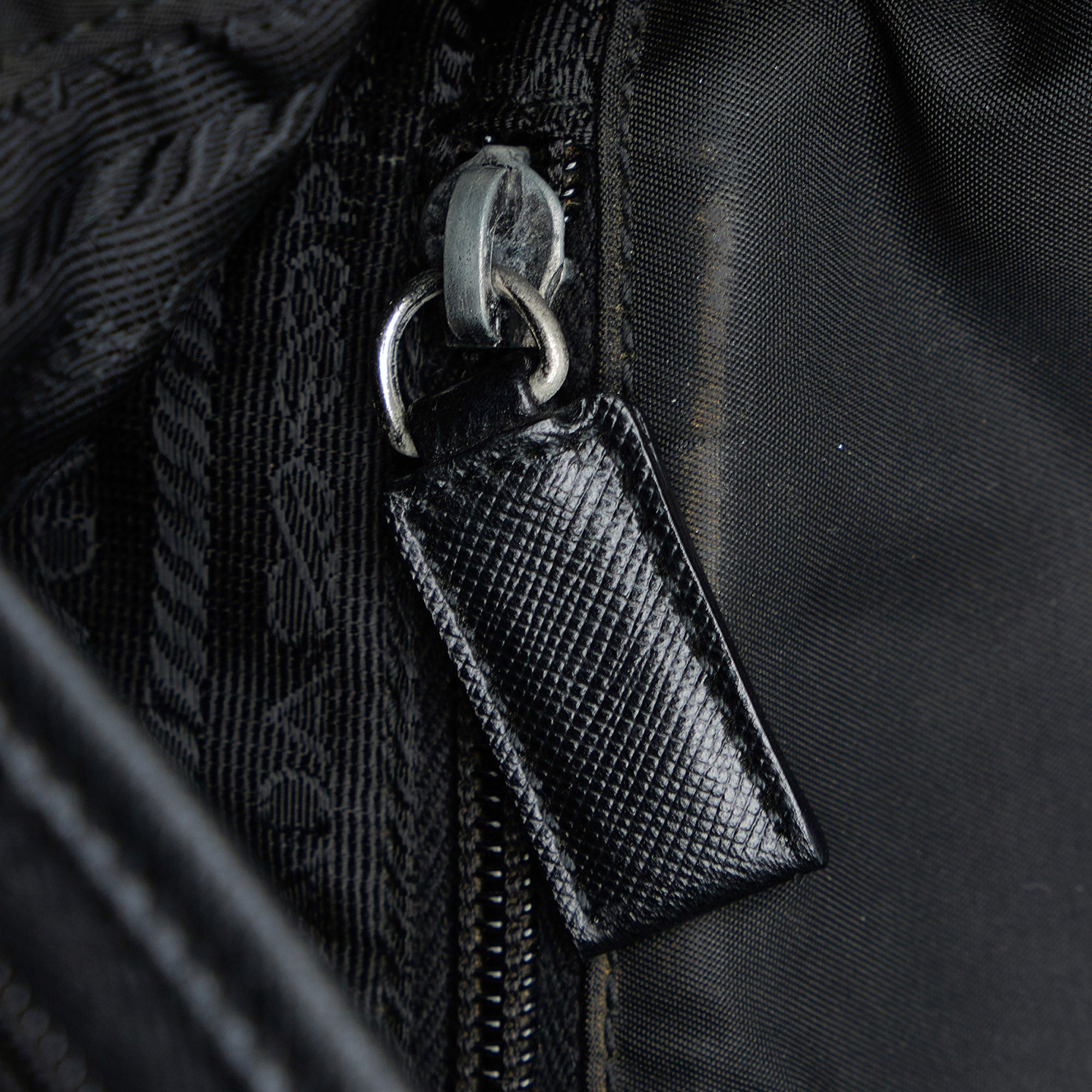 Prada | Pre-Owned Tessuto Buckle Messenger Bag - II | Black