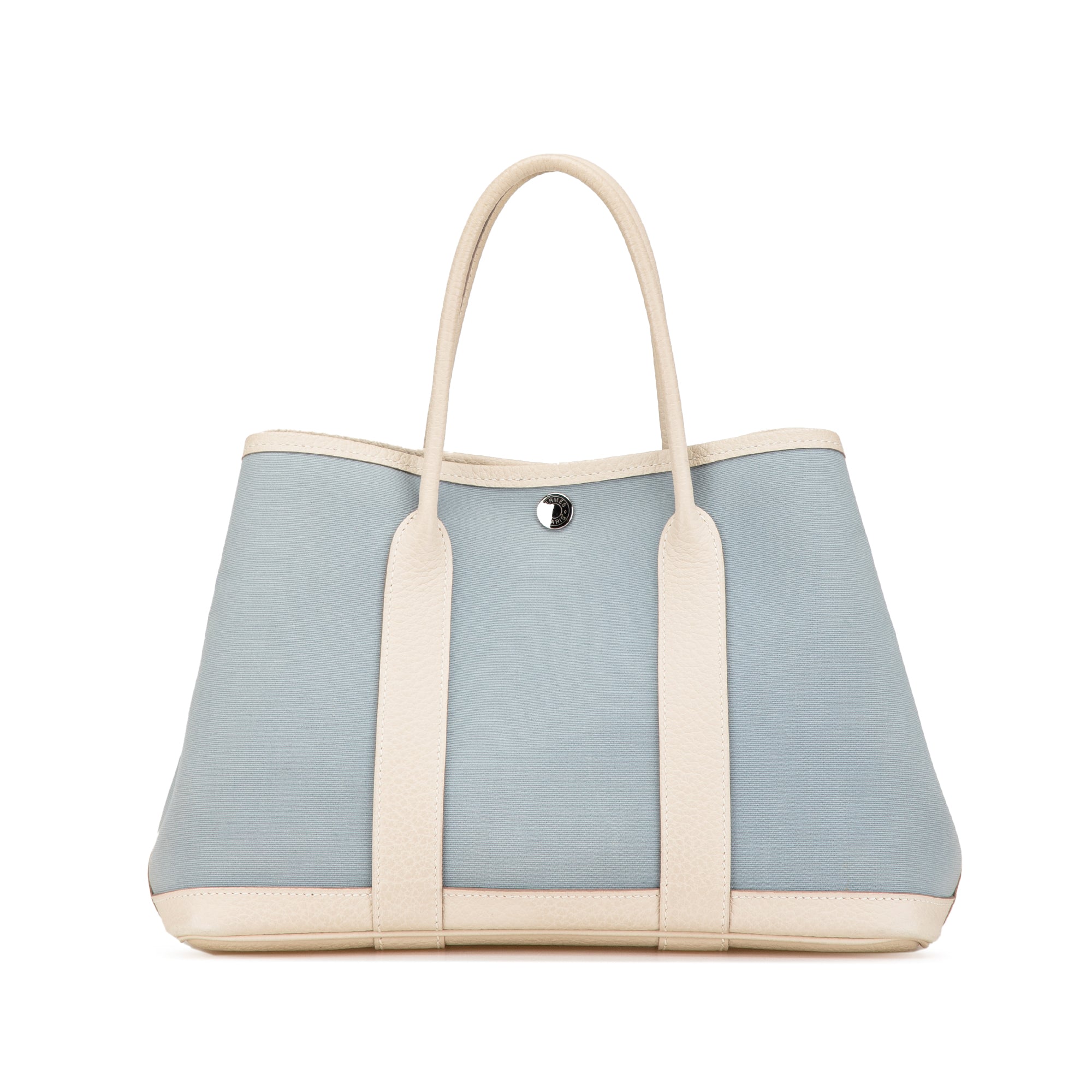 Hermes | Pre-Owned Toile and Negonda Garden Party 30 | Blue/Light Blue