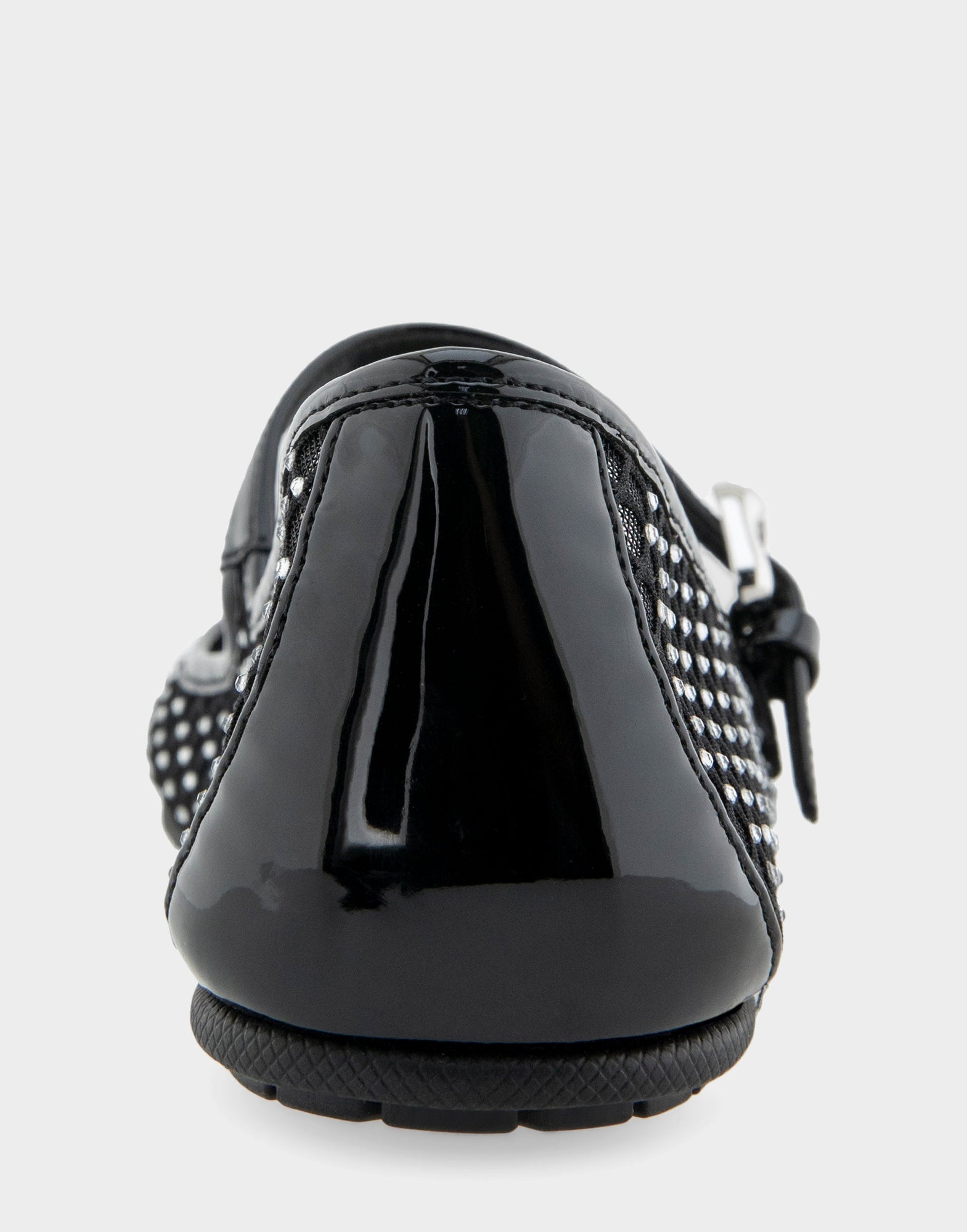 Peggy Mary Jane Flat | Crystal/Black Mesh Fabric