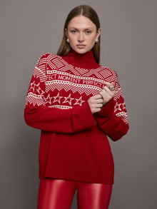Perfect Moment | Holiday Roll Neck | Red/White
