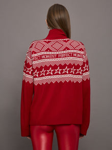 Perfect Moment | Holiday Roll Neck | Red/White