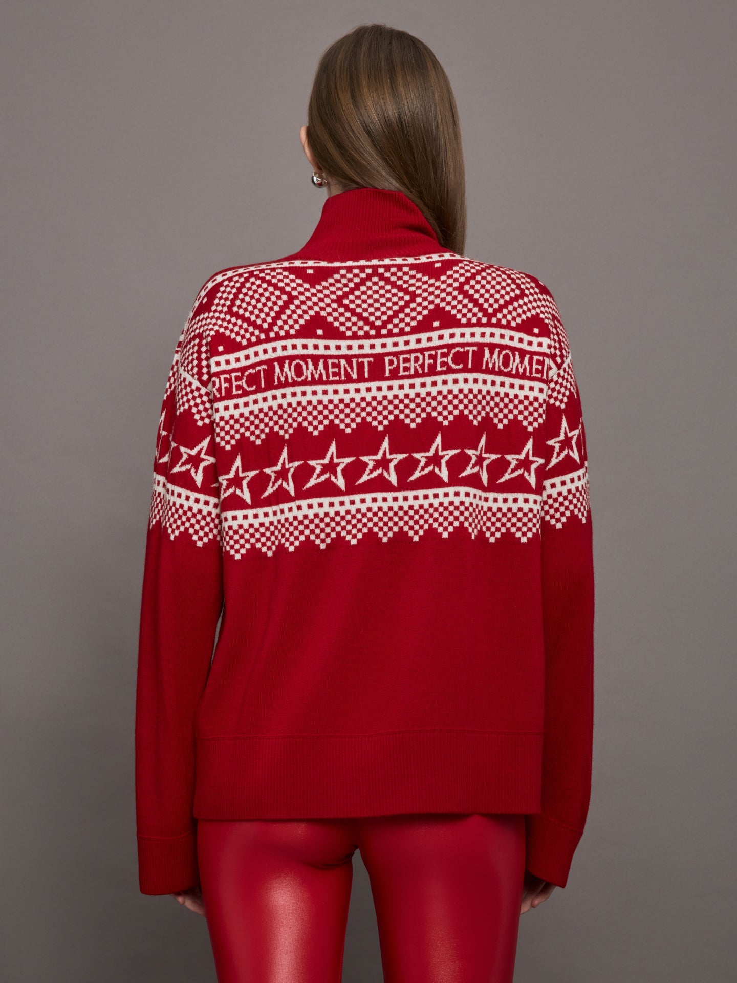 Perfect Moment | Holiday Roll Neck | Red/White