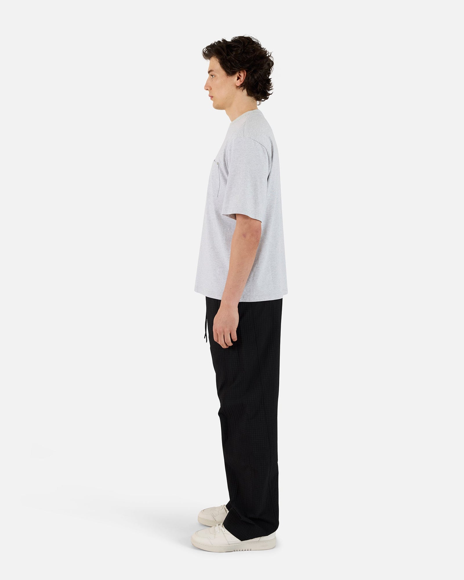 Seamed Nylon Track Pant | Black