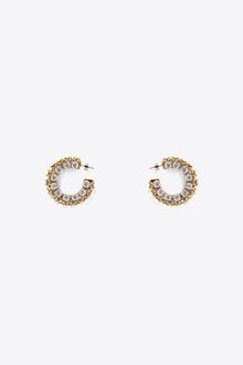 Small Crystal Hoop Earrings | Gold