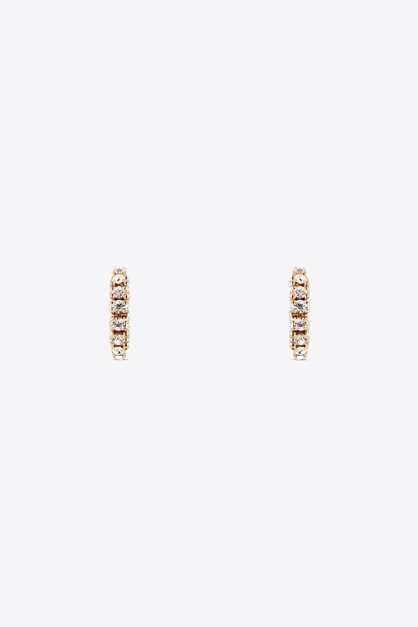 Small Crystal Hoop Earrings | Gold