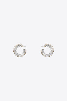 Small Crystal Hoop Earrings | Silver