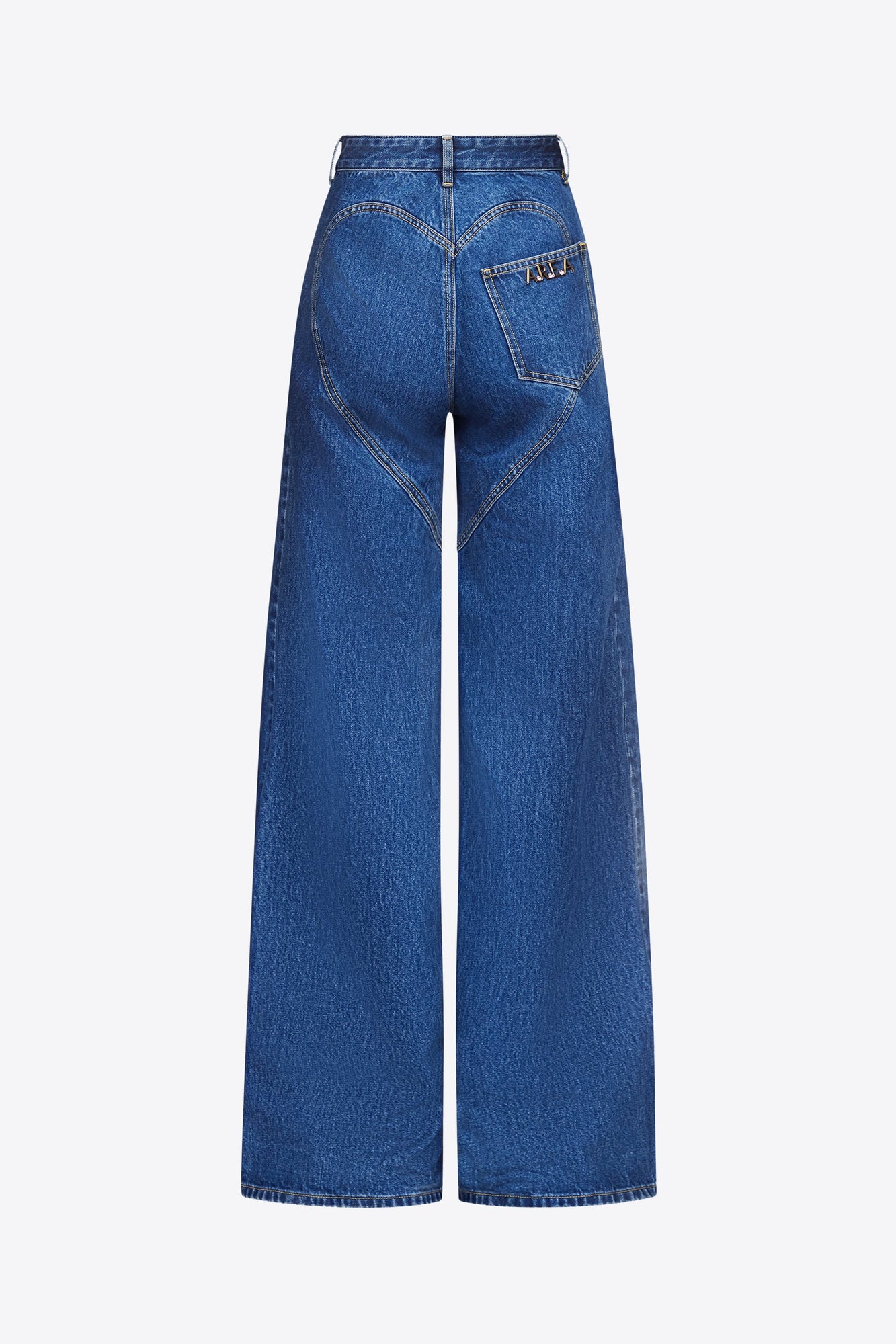 Heart Cutout Wide Leg Jean | Multi Denim Wash