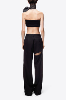 Asymmetric Slit Trouser | Black